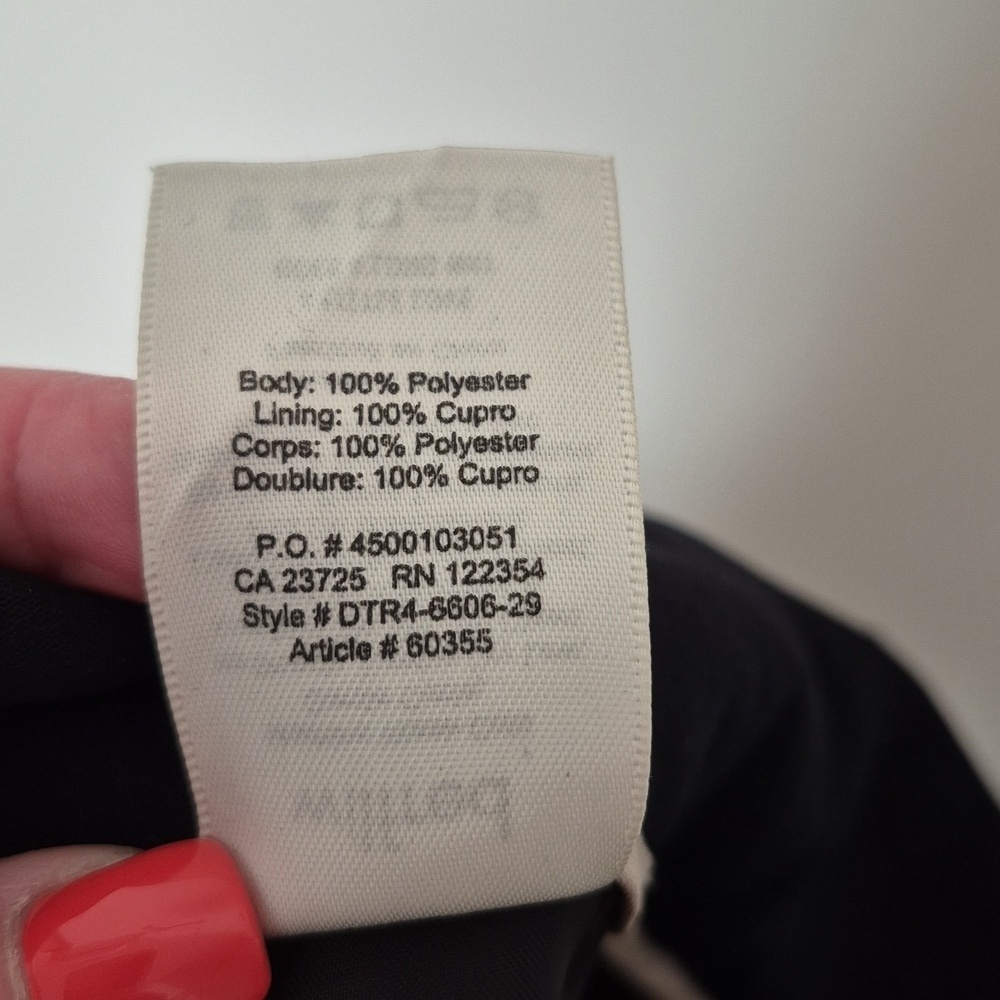 Wilfred Flat Front Womens Trousers Black Textured Side/Back Pockets - Picture 9 of 9